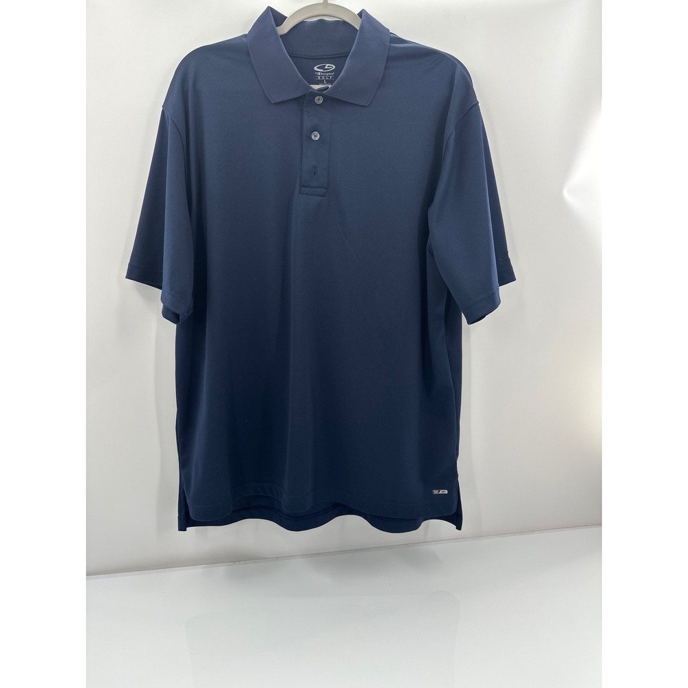 C9 by Champion Golf Mens Navy Blue Duo Dry PoloShirt Large Short Sleeve Athletic